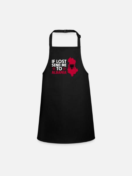 Albanian Flag Albanian Eagle Shqiponja - Children's Apron - black - Front