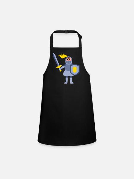 Knight motif for children for birthday gift idea - Children's Apron - black - Front