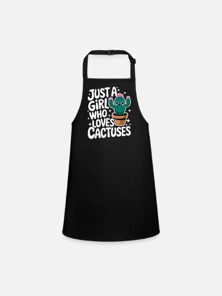 Cactus Cacti Desert Plant - Children's Apron - black - Front