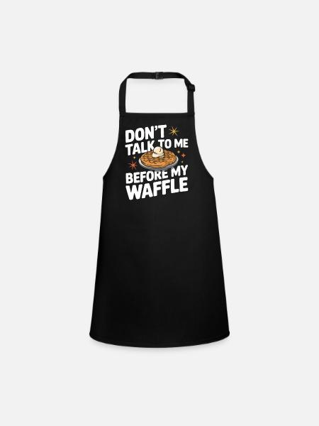 Waffles Breakfast Sweets - Children's Apron - black - Front