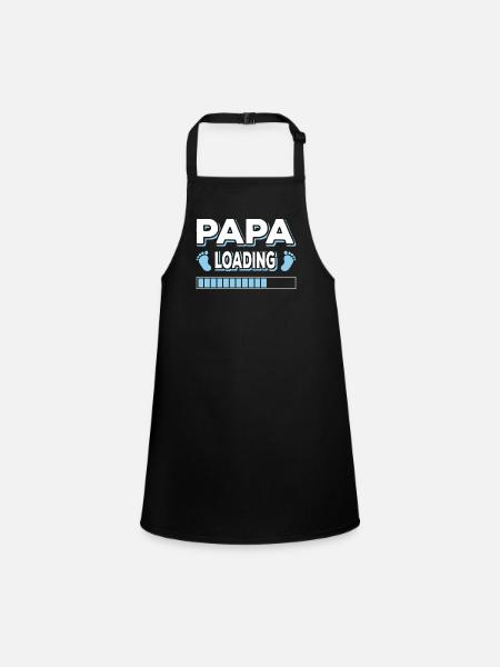 Papa Loading Father Fathers Father's Day - Children's Apron - black - Front