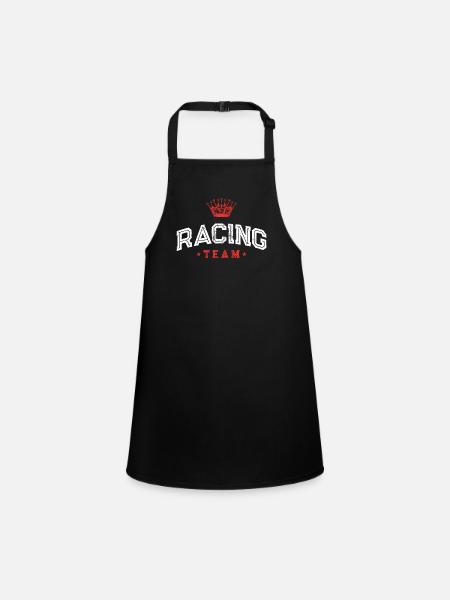 Racing Team - Schürze für Kinder - Schwarz - Vorne