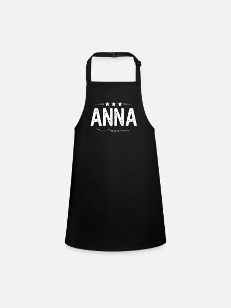Anna - Schürze für Kinder - Schwarz - Vorne