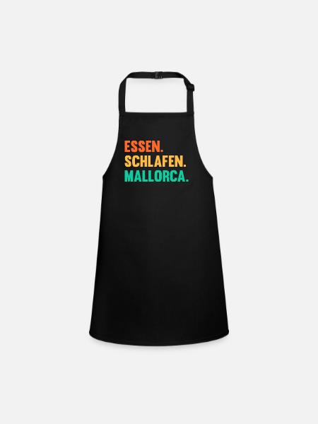 Party Urlaub Mallorca - Schürze für Kinder - Schwarz - Vorne