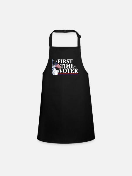 Your Vote Matters First Time Voter USA Political - Children's Apron - black - Front