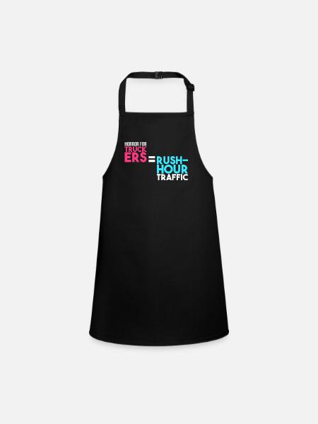 Horror for truckers = rush hour - Children's Apron - black - Front