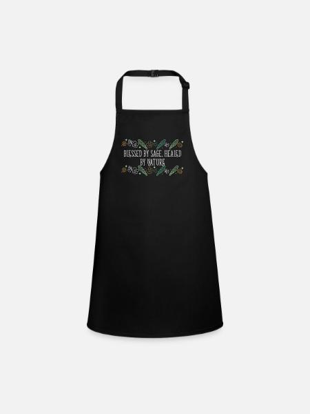 By Sage Healed By Nature Smudge Sticks - Children's Apron - black - Front