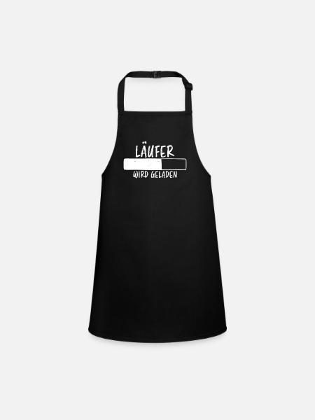 Läufer Spruch Fun Laufen Lustiges Läufer Geschenk - Schürze für Kinder - Schwarz - Vorne