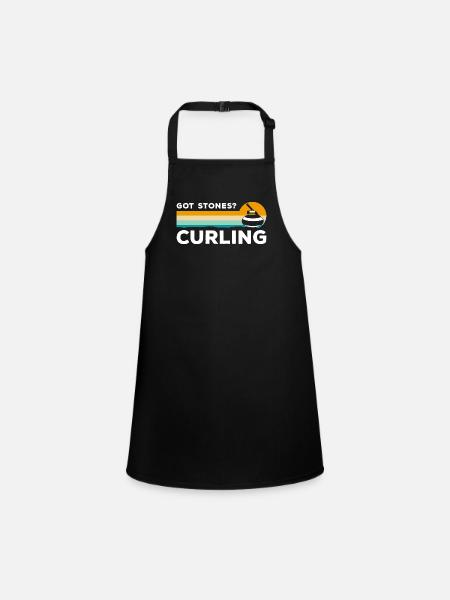 Curler Équipe des joueurs de sports d’hiver - Tablier Enfant - noir - Devant