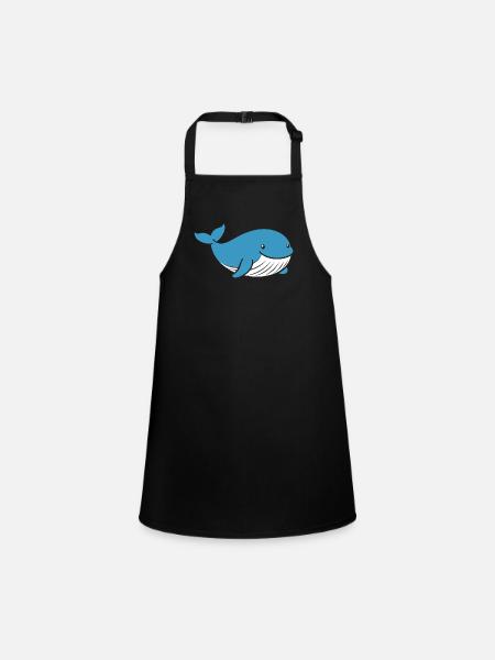 Baby Whale - Children's Apron - black - Front