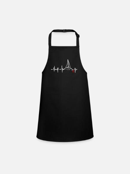 SAILING - Heartbeat - Water Sports - Children's Apron - black - Front