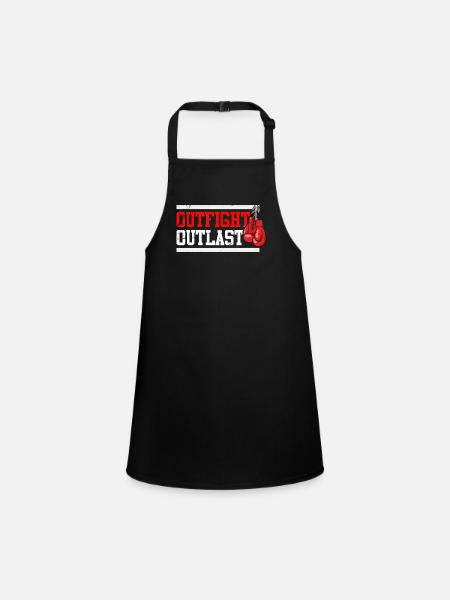 Outfight Outlast Boxing - Schürze für Kinder - Schwarz - Vorne