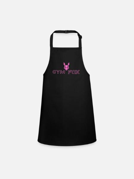 GYM FOX - Motivating Fitness And Workout Designs - Children's Apron - black - Front