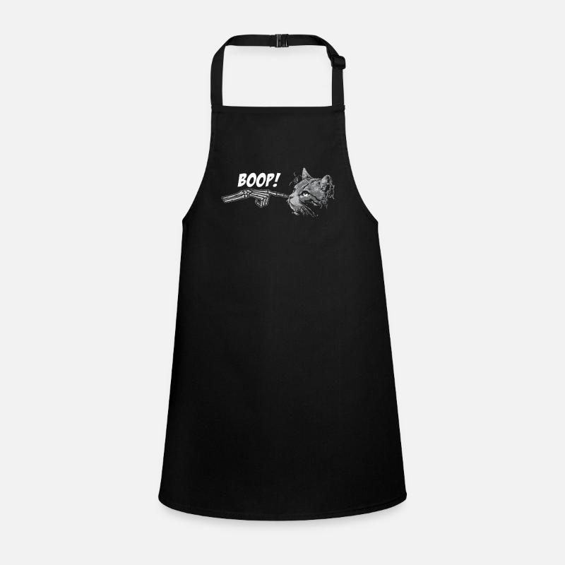 Spooky Halloween Black Cat Skeleton Hand Grunge Children's Apron