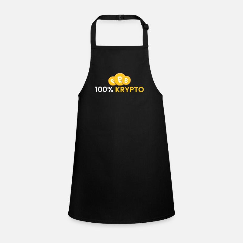 100% Crypto - Children's Apron - black