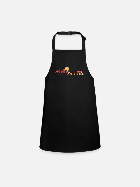 LKW Fahrer > Auto Fahrer - Schürze für Kinder - Schwarz - Vorne