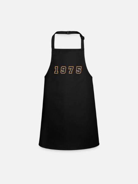 1975 Year Number - Children's Apron - black - Front