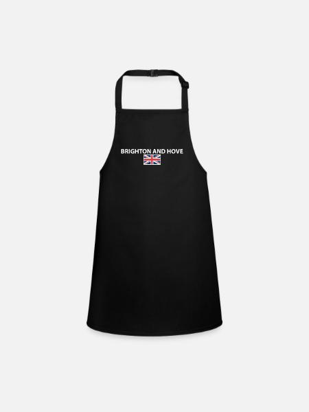 Brighton And Hove UK British Flag British - Children's Apron - black - Front