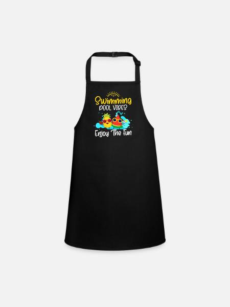 Pool Holidays Bathing - Children's Apron - black - Front