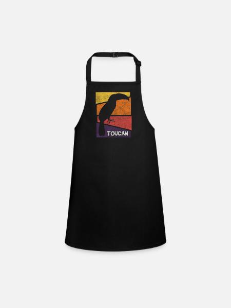 Toucan jungle forêt tropicale rare - Tablier Enfant - noir - Devant