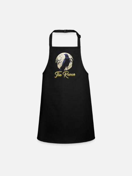 Crow Fog Crow Viking Runes - Children's Apron - black - Front