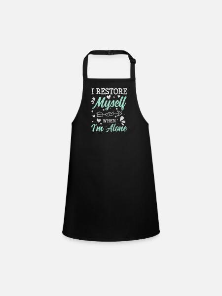 Introvert Geek Humor Single - Children's Apron - black - Front