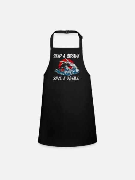 Orca Humpback Whale Species Conservation Fish - Children's Apron - black - Front