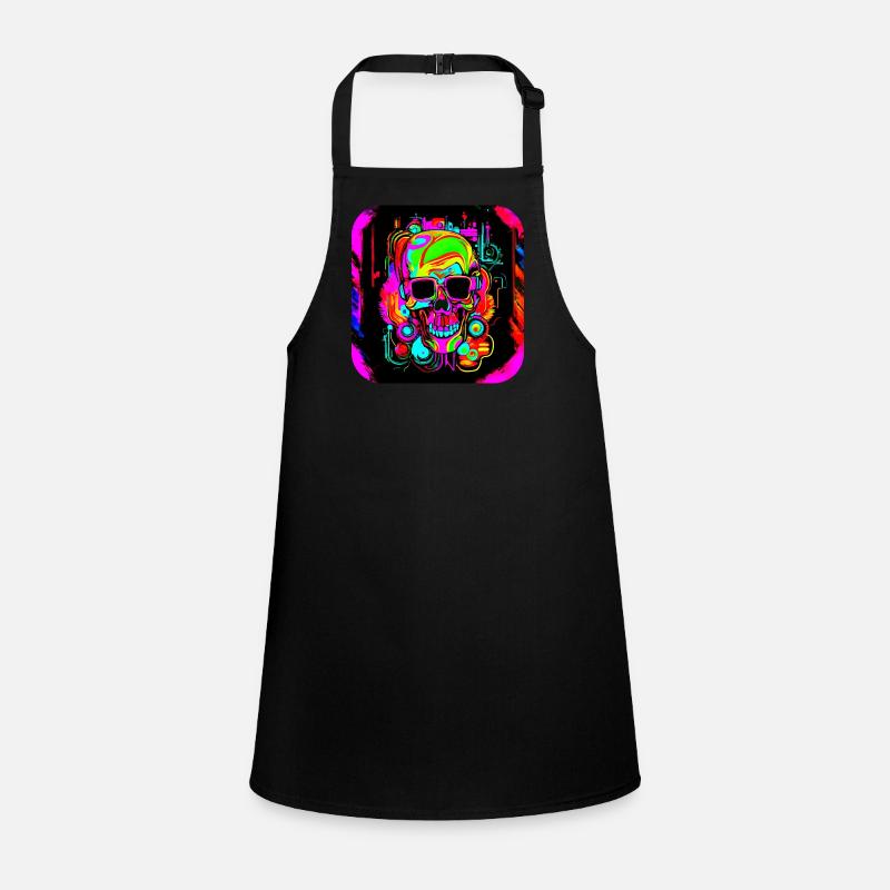 Neon Style Skull Neon Sign Glow Children's Apron
