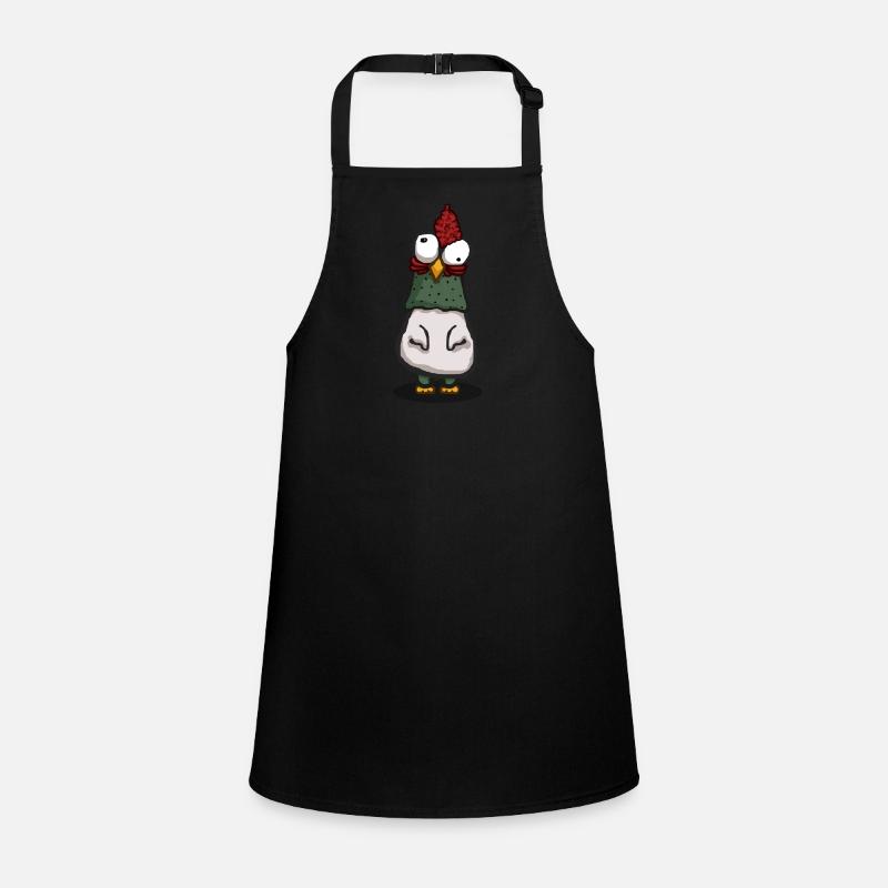 Crazy chicken with big eyes Children's Apron