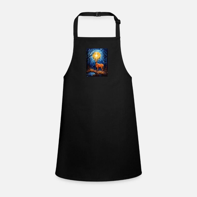 Deer, Van Gogh, Starry Night, Animal Children's Apron