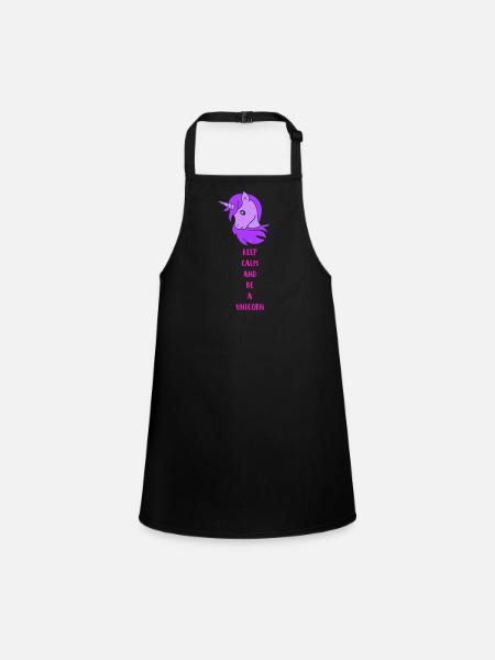 unicorn keep calm - Children's Apron - black - Front