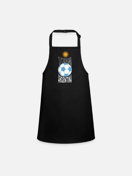 Argentinische Fußball Mannschaft Sonne Ball - Schürze für Kinder - Schwarz - Vorne