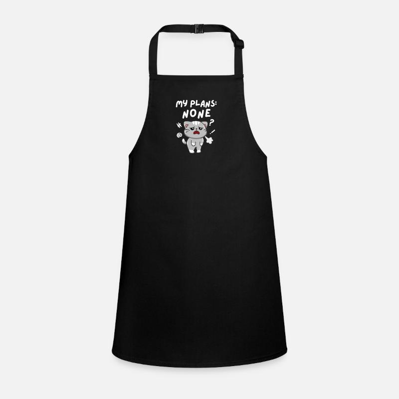 No Weekend Plans. My Plans None. Black. Children's Apron