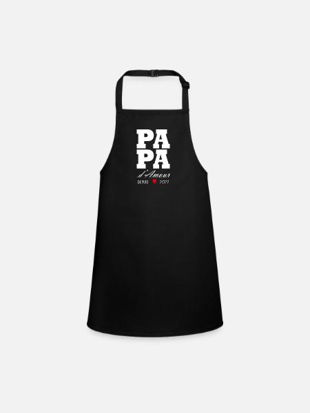 Papa d amour depuis 2022 - Tablier Enfant - noir - Devant