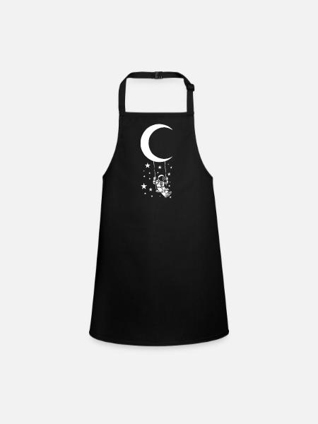 Swing on the Moon - Children's Apron - black - Front