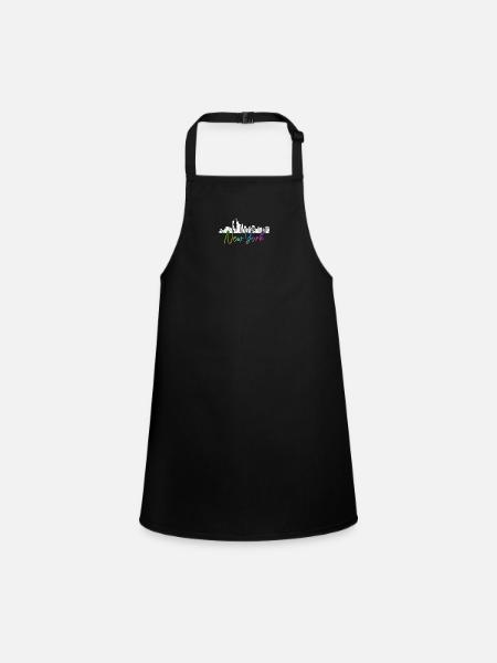 New York City NY NYC Skyline cadeau - Tablier Enfant - noir - Devant