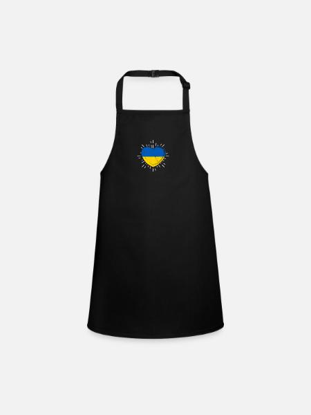 Ukrainer Ukraine - Schürze für Kinder - Schwarz - Vorne