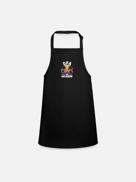 Vacation Vacationer Grandfather Grandpa - Children's Apron - black - Front
