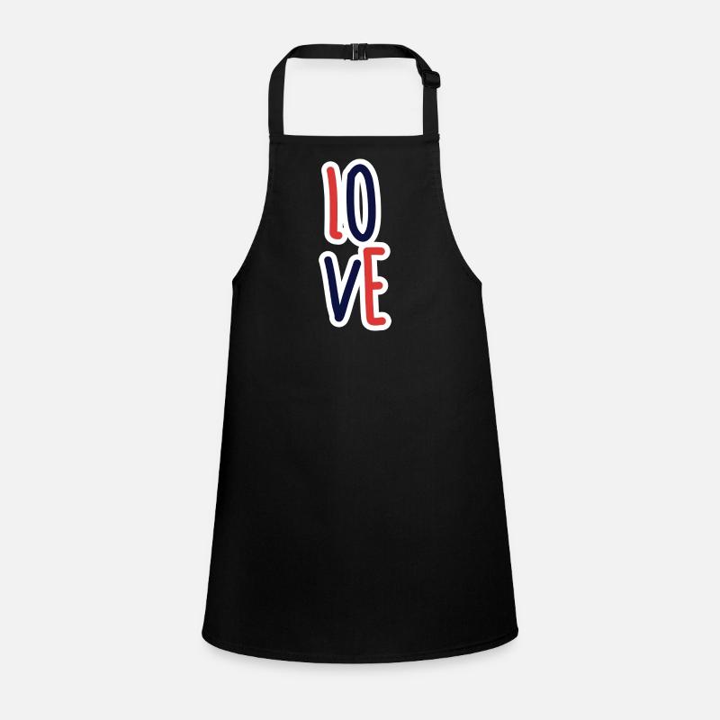 Love Typography Navy Red Children's Apron