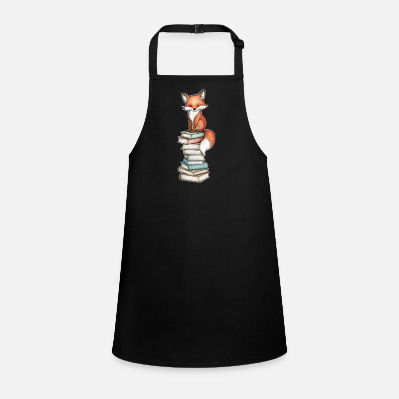 Fox on stack of books Children's Apron