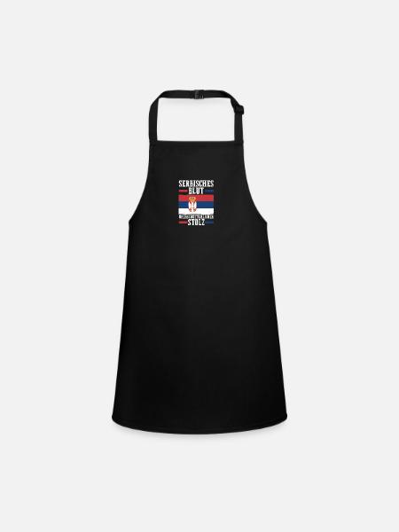 Serbe Serbe Serbie - Tablier Enfant - noir - Devant