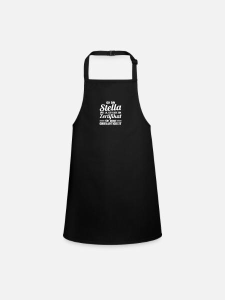 Prénom Stella - Tablier Enfant - noir - Devant
