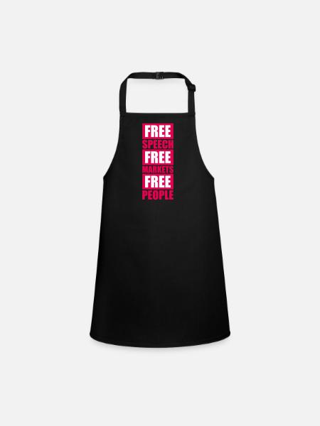 Free Speech Markets People Libertarian Freedom Logo - Children's Apron - black - Front