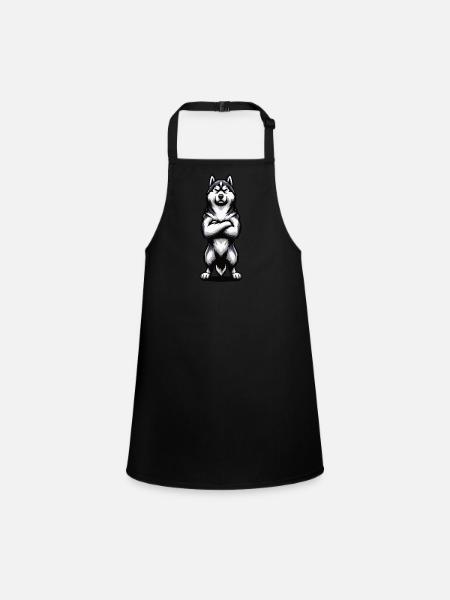 Husky Husky Owner Husky Owner Husky Owner Husky Lovers - Children's Apron - black - Front