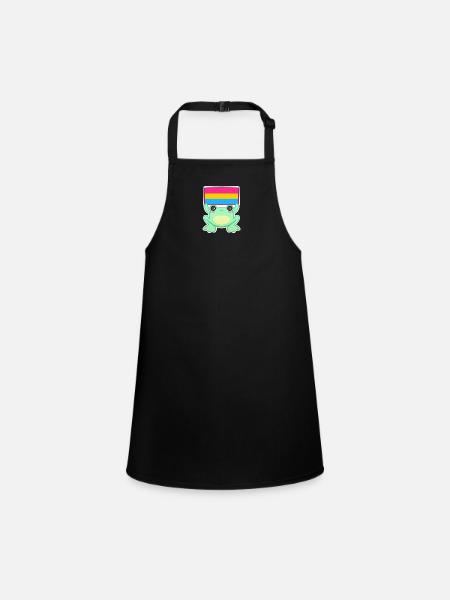 Froggy Pfanne - Schürze für Kinder - Schwarz - Vorne
