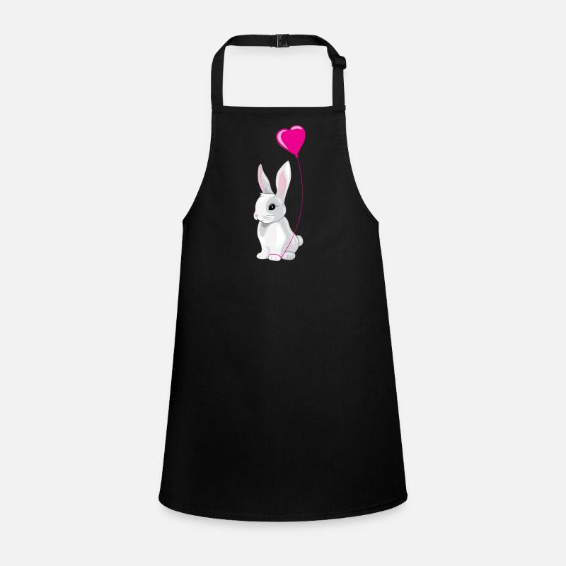 Mignon lapin heureux avec ballon rose Tablier Enfant