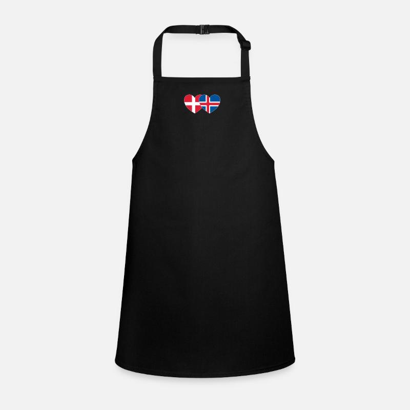 Denmark Iceland Flag Heart Children's Apron
