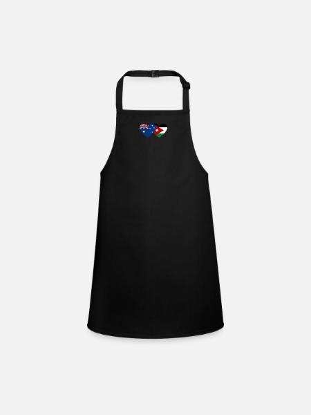 Australie Jordanie Flag Heart - Tablier Enfant - noir - Devant