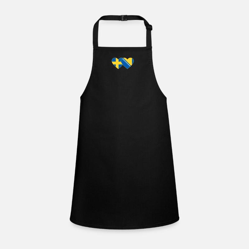Schweden Bosnien Flagge Herz Schürze für Kinder