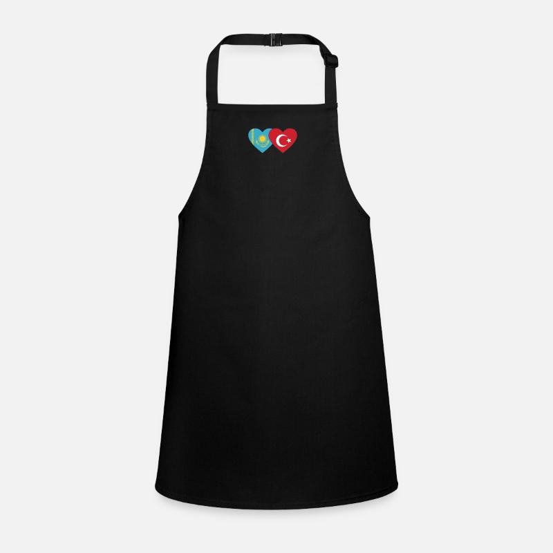 Kazakhstan Turkey Flag Heart Children's Apron